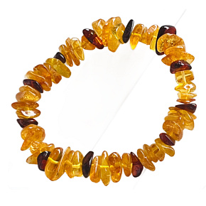 Baltic Amber Bracelet Chipped Honey + Dark 16 - 17 cm, wisdom - health - kindness