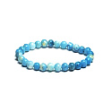 Larimar bracelet elastic natural stone, ball 6 mm / 16 - 17 cm, stone of mythical Atlantis