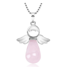 Rose Angel pendant natural stone 4,2 x 3 cm, stone of love