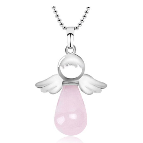 Rose Angel pendant natural stone 4,2 x 3 cm, stone of love