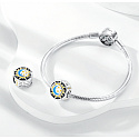 Charm Sterling silver 925 Luminous - Day / night, sun / moon, stopper, clip bead on bracelet universe