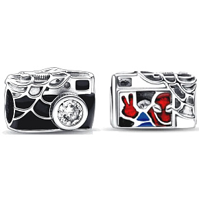 Charm Sterling silver 925 Marvel Spiderman camera, bead on bracelet