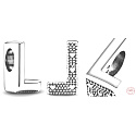 Charm Sterling silver 925 Alphabet letter L, bead for bracelet