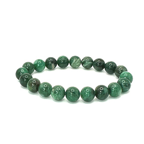 Fuchsite bracelet elastic natural stone, ball 10 mm / 16-17 cm, confidence, reflection, courage