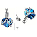 Commemorative Pendant, Heart, Waterproof, Stainless steel blue - Forever in your heart, 20 x 30 mm