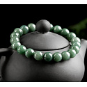 Jade Burmese green elastic bracelet natural stone, 9 mm / 16 - 17cm, love happiness