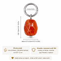 Fire Agate – mini pendant made of natural stone approx. 0.8–1.2 cm, gold finish | Talisman of energy and courage