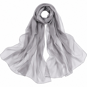 Luxury silk scarf made of 100% mulberry silk XXL 180 × 110 cm – Metallic gray Luxury silk scarf made of 100% mulberry silk XXL 180 × 110 cm – Metallic gray