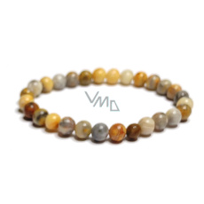 Crazy Agate elastic bracelet natural stone, 6 mm bead / 16 - 17 cm, brings success into life