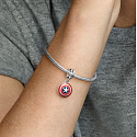Charm Sterling silver 925 Marvel The Avengers, Captain America shield, bracelet pendant