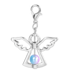 Guardian angel pendant with coloured bead 29 x 37 mm