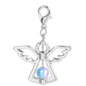 Guardian angel pendant with coloured bead 29 x 37 mm