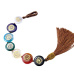 7 Chakras FengShui, Meditation amulet, natural stone with tassel, hanging healing 22 cm + tassel 12 cm