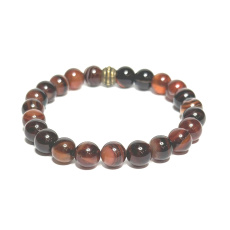 Sardonyx bracelet elastic natural stone, ball 8 mm / 16-17 cm, stone of happiness and life force