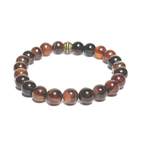 Sardonyx bracelet elastic natural stone, ball 8 mm / 16-17 cm, stone of happiness and life force
