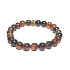 Sardonyx bracelet elastic natural stone, ball 8 mm / 16-17 cm, stone of happiness and life force