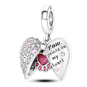 Sterling silver 925 Pawprints on my heart, heart pendant on pet bracelet