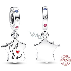 Charm Sterling silver 925 France - this is the life, travel bracelet pendant Charm Sterling silver 925 France - this is the life, travel bracelet pendant