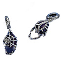 Charm Sterling Silver 925 Spider Web with Spider, Pendant for Bracelet Halloween