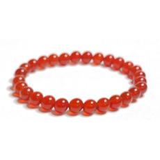 Carnelian bracelet elastic natural stone, ball 6 mm / 16-17 cm, Teach us here and now