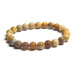 Coral fossil Chrysanthemum bracelet elastic natural stone, ball 8 mm / 16 - 17 cm
