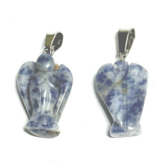 Sodalite Angel guardian pendant natural stone hand cut 2 - 2,2 cm, communication stone