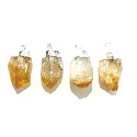 Citrine in metal pendant natural stone approx. 2,5 - 3 cm, stone of abundance, success