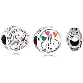 Sterling Silver 925 Disney Birthday - Happy Birthday, Birthday Bracelet Bead