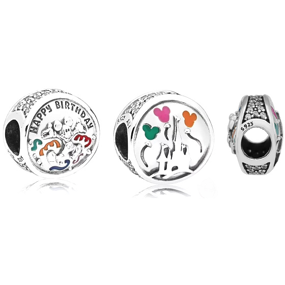 Sterling Silver 925 Disney Birthday - Happy Birthday, Birthday Bracelet Bead