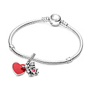 Charm Sterling silver 925 Disney, Minnie & Mickey in love, love bracelet pendant