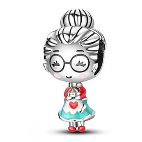 Charm Sterling silver 925 Grandma, bead on bracelet family Charm Sterling silver 925 Grandma, bead on bracelet family