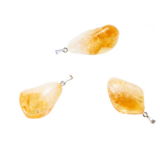 Citrín s křemenem Troml přívěsek, přírodní kámen, M cca 3 cm, 1 kus, AA kvalita, kámen hojnosti, úspěchu
