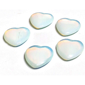 Opalite Hmatka, healing gemstone in the shape of a heart synthetic stone 3 cm 1 piece, stone of wishes and hope