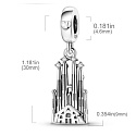 Sterling silver 925 Barcelona La Sagrada Familia, travel bracelet pendant