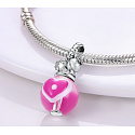 Sterling silver 925 Kiss, love, heart, bracelet pendant