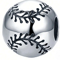 Charm Sterling silver 925 I Love Baseball Texas Rangers ball, bead on bracelet sport