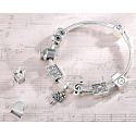 Charm Sterling silver 925 Violin key, bead on bracelet interests
