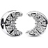 Charm Sterling silver 925 Sun and crescent with clear cubic zirconia, bead for bracelet universe