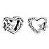 Charm Sterling silver 925 Heart with intertwined star, bead on bracelet family