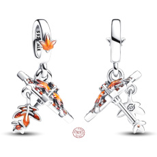 Charm Sterling silver 925 King of Glory Gongsunli umbrella with maple leaf pendant on bracelet symbol