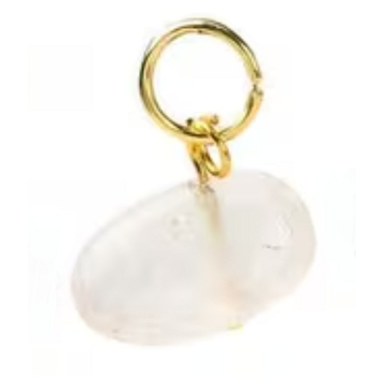 Quartz – mini pendant made of natural stone approx. 0.8–1.2 cm, gold finish | Talisman of stability and harmony