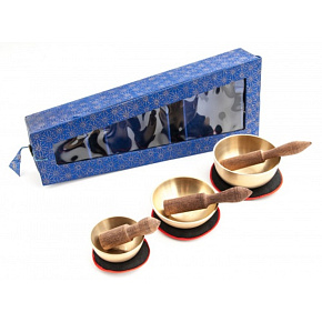 Tibetan bowl 3 pieces in a blue gift box