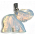 Opalit Elephant pendant synthetic stone hand cut figurine 3,5 cm, stone of wishes and hope