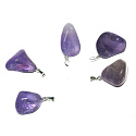 Amethyst Brazil Tumbler pendant natural stone, 2,2-3 cm, 1 piece, AAA quality, stone of kings and bishops
