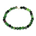 Anyolite / Ruby in Zoisite facet bracelet elastic natural stone, ball 5 mm / 16-17 cm, relieves in times of sadness