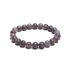 Lepidolite light purple bracelet elastic natural stone, ball 8 mm / 16-17 cm, amulet of athletes