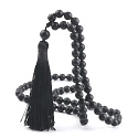 108 Mala Onyx necklace matt meditation jewellery, natural stone, knotted tassel, bead 8 mm