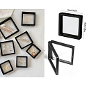 3D universal plastic frame with foil, black 9 x 9 cm