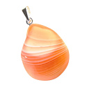 Carnelian Botswana Striped Tumbler Pendant natural stone, 2,2 - 3 cm, 1 piece, Teach us here and now