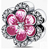 Charm Sterling silver 925 Pink flower, pansy, bead on bracelet nature